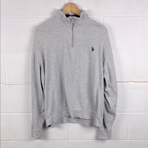 U.S. Polo Assn. men’s gray cotton blend half zip pullover